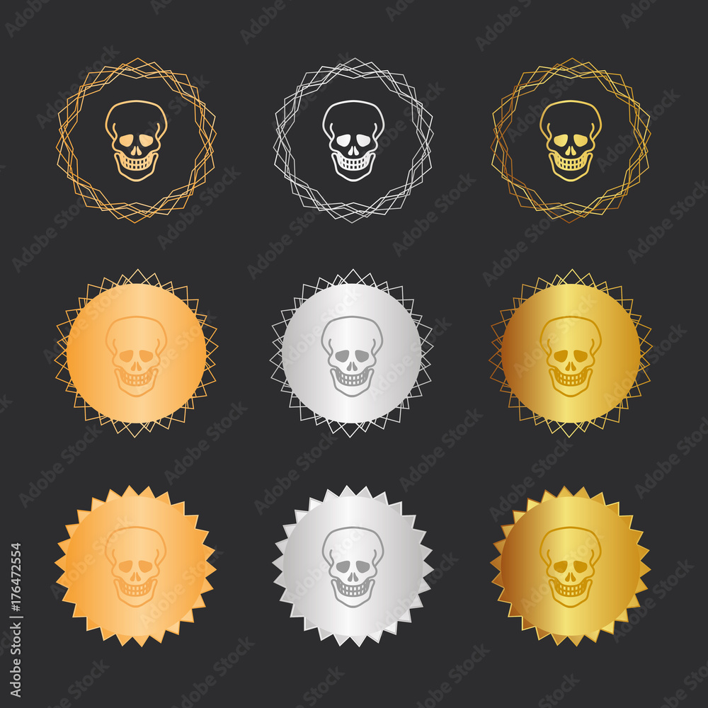 Totenkopf - Bronze, Silber, Gold Medaillen Totenkopf - Bronze, Silber, Gold Medaillen