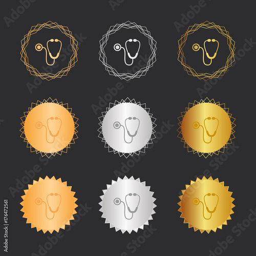 Stetoskop - Bronze, Silber, Gold Medaillen