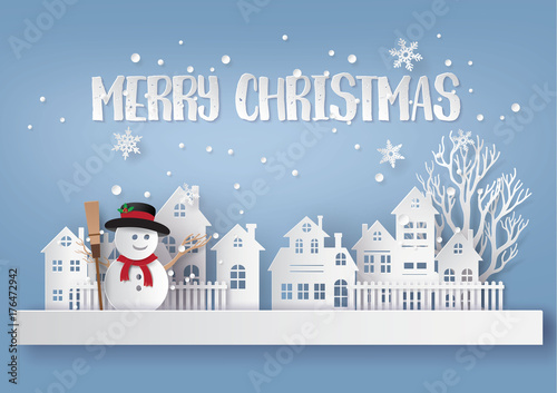 snow man in the village