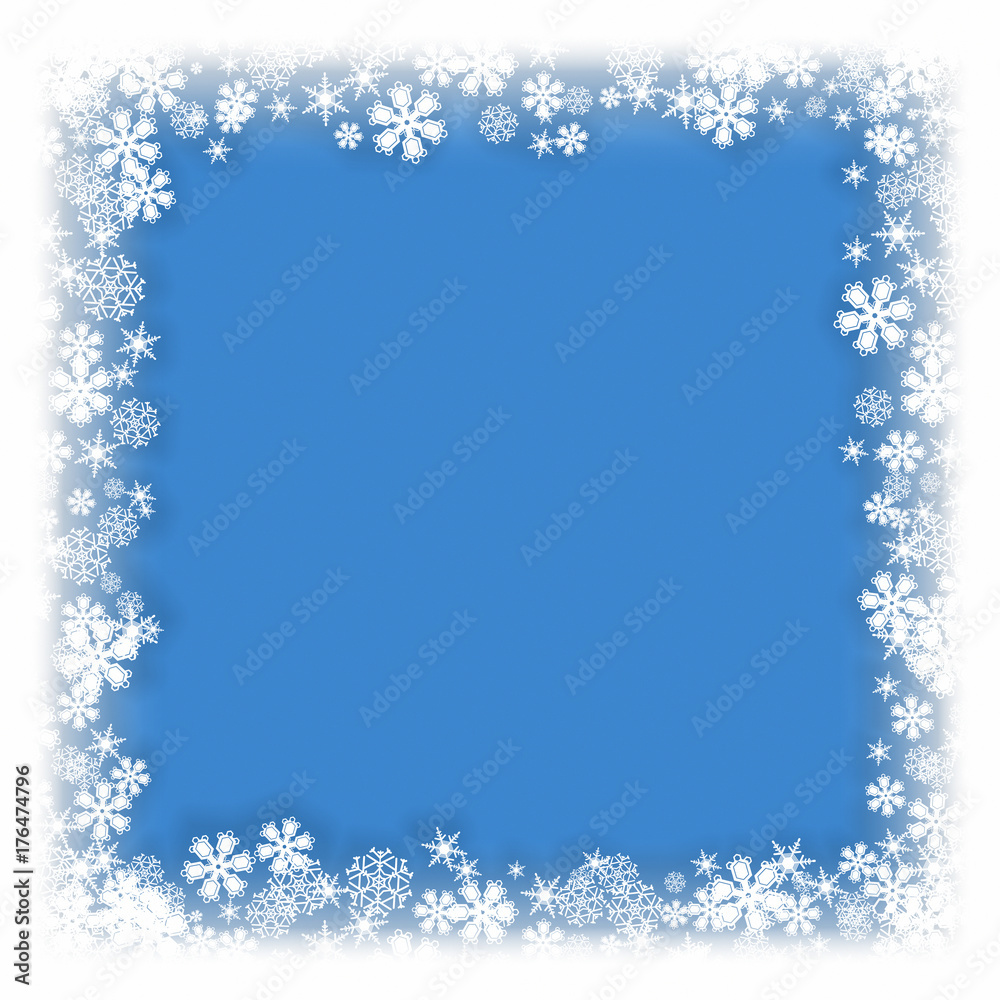 Snowflakes Designs Vector Blue Frame