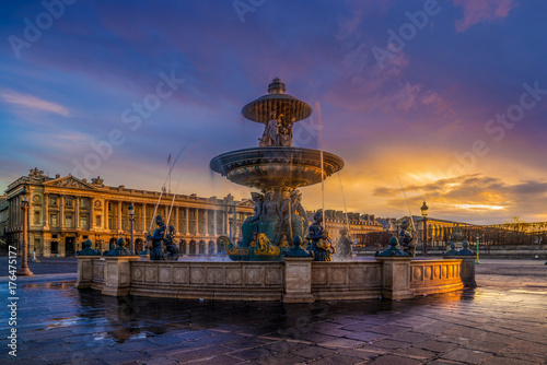 Fountain at Place de la Concorde in Paris