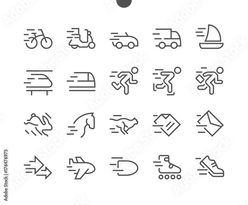 Speed UI Pixel Perfect Well-crafted Vector Thin Line Icons 48x48 Ready for 24x24 Grid for Web Graphics and Apps with Editable Stroke. Simple Minimal Pictogram