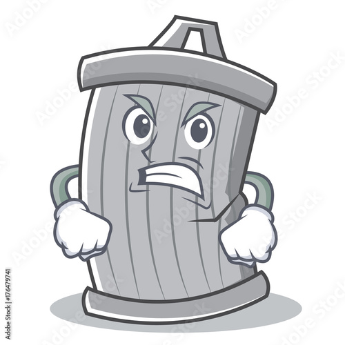 Angry trash character cartoon style