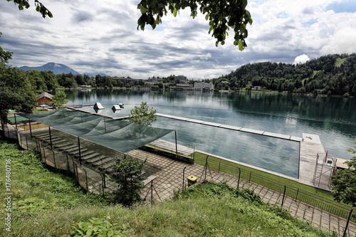 Swimming area of the Bled lake