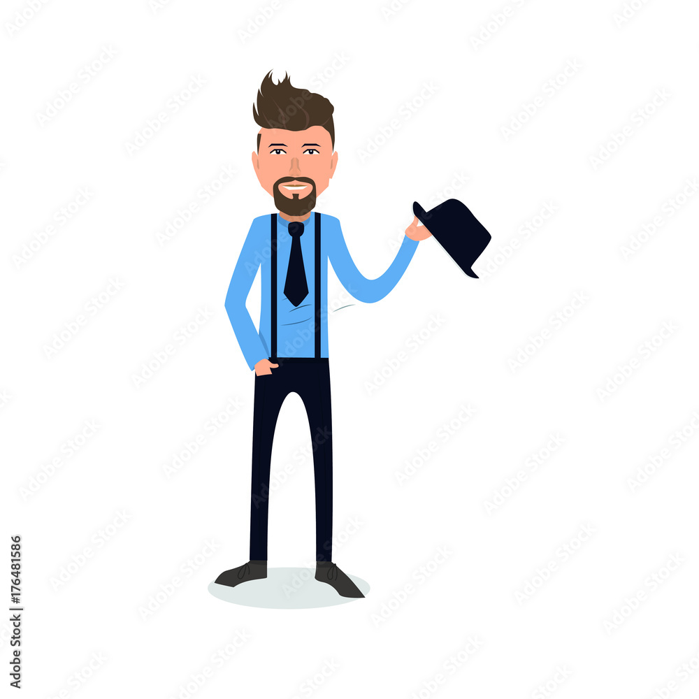 funny and cool cartoon guy in casual clothes, gesturing. Vector illustration, Hipster Style funny and cool cartoon guy in casual clothes, gesturing. Vector illustration, Hipster Style