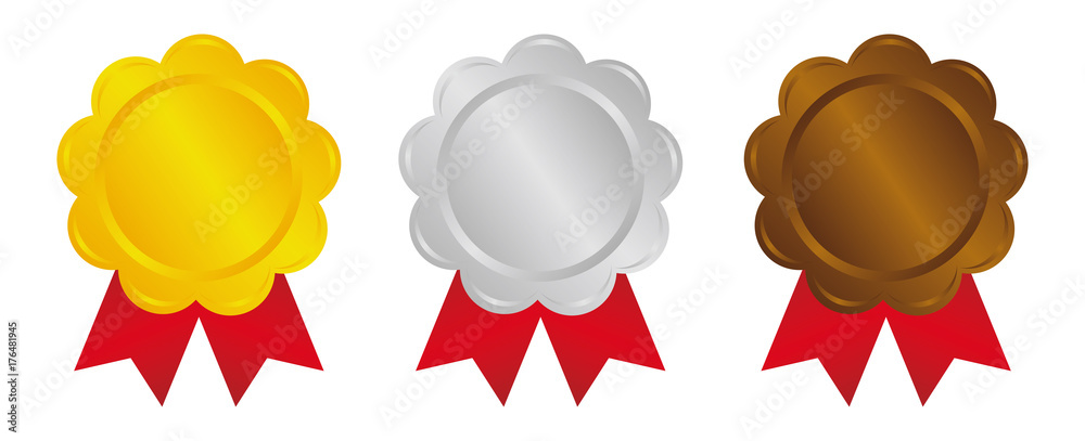 Medal icon illustration set. three colors ( gold /silver /bronze) Medal icon illustration set. three colors ( gold /silver /bronze)