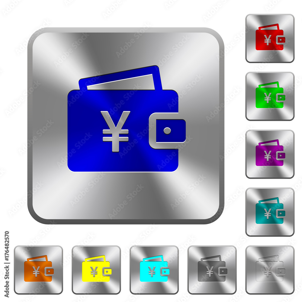 Obraz premium Yen wallet rounded square steel buttons