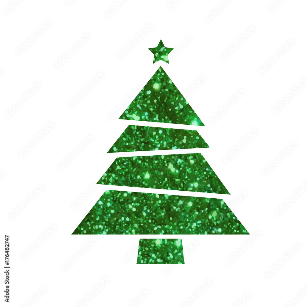 vector green glitter Christmas tree flat icon vector green glitter Christmas tree flat icon