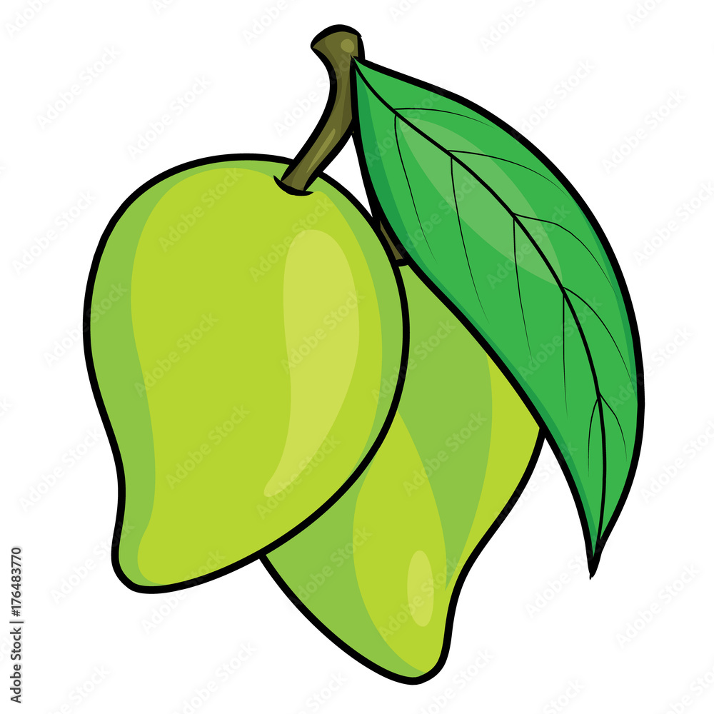 Mango Cartoon Illustration of cute cartoon mango. Stock Vector | Adobe Stock