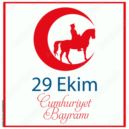 29 Ekim Cumhuriyet Bayramı kutlu olsun or Republic of Turkey Holiday vector poster