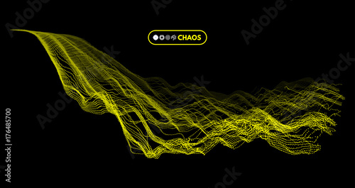 Wave Background. Abstract Vector Illustration. 3D Technology Style. Network Design with Particle.