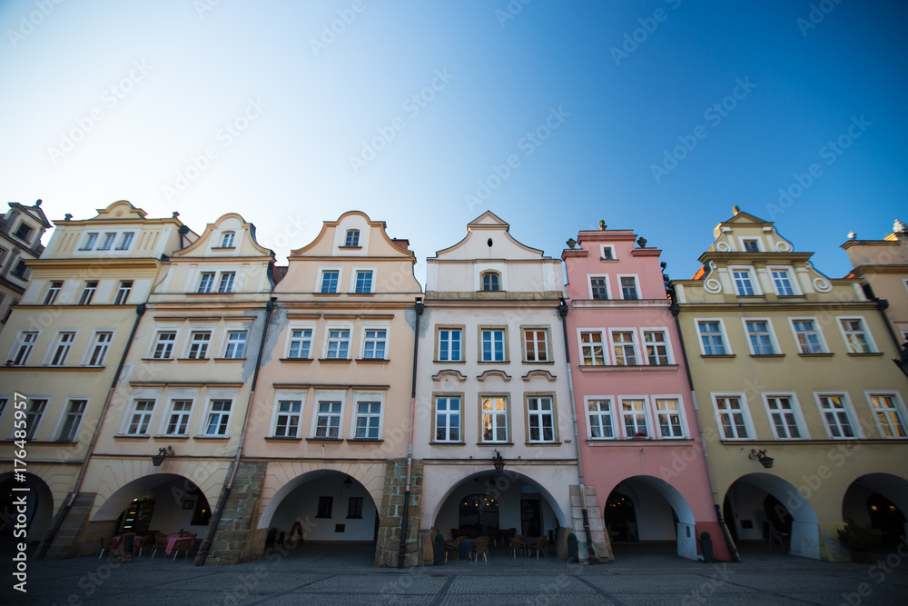 Buildings at Jelenia Gora main square, Poland