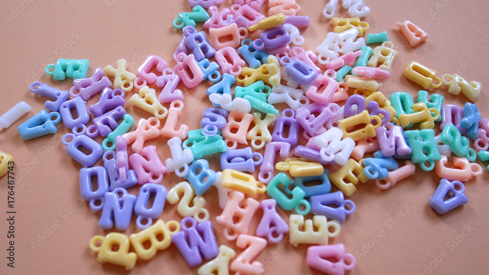 Bunch of Plastic Alphabet with Small Rings Bunch of Plastic Alphabet with Small Rings
