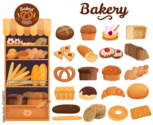 Obraz na płótnie Bakery Products Set
