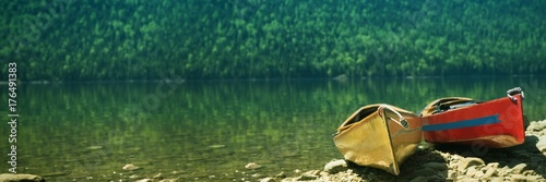 Принти на полотні Kayaks by lake on sunny day