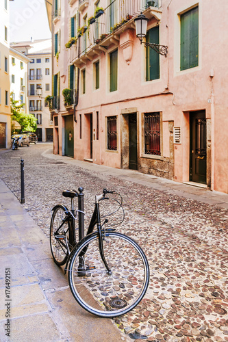 bicycle on the old streets of Padova  Italy