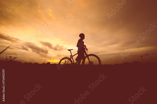 Silhouette of mountain bike