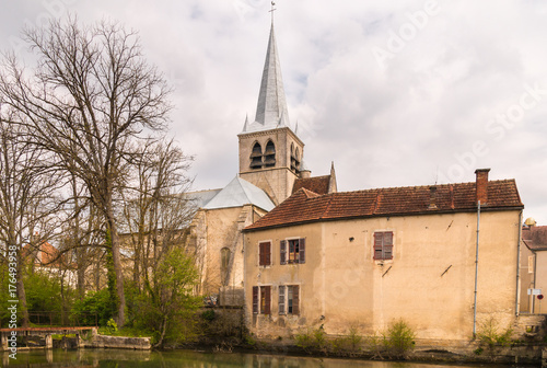 old waterfront houses champagne france photo