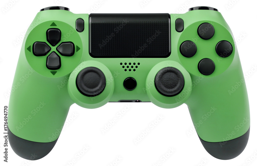 Green gaming controller isolated on white background. Green gaming controller isolated on white background.