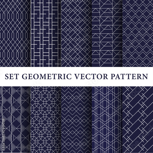 Luxury navy vector patterns pack