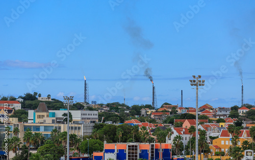 Burning Oil Rigs on Curaco photo