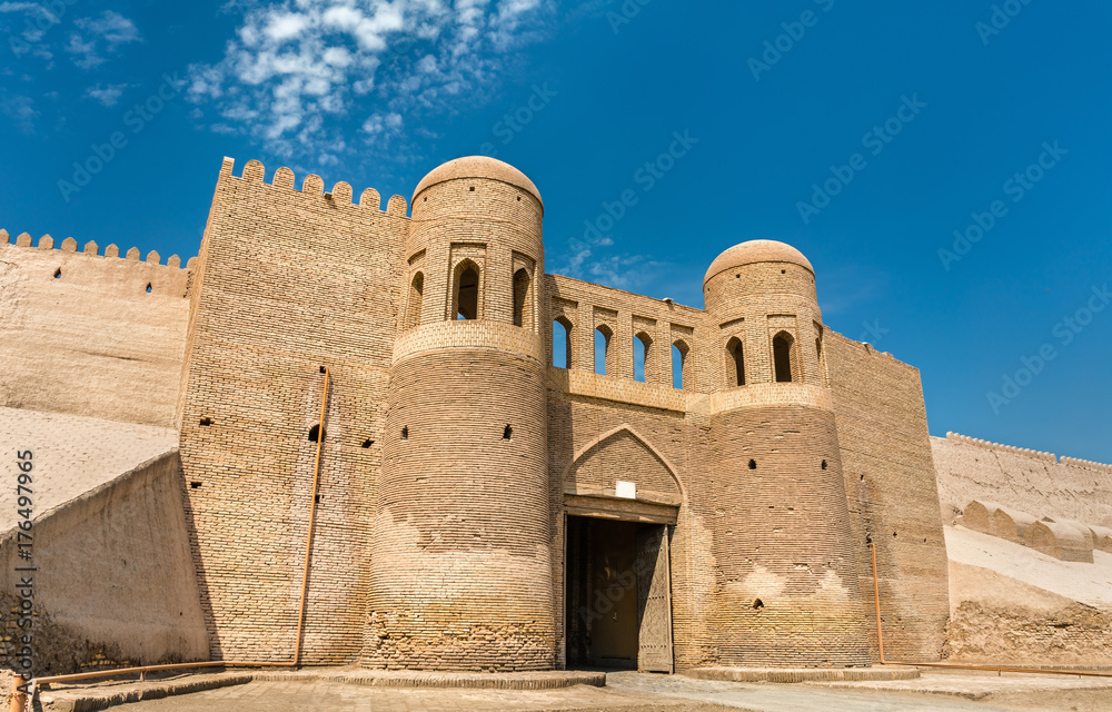 Entrance Gate in the ancient city wall of Ichan Kala. Khiva, Uzbekistan