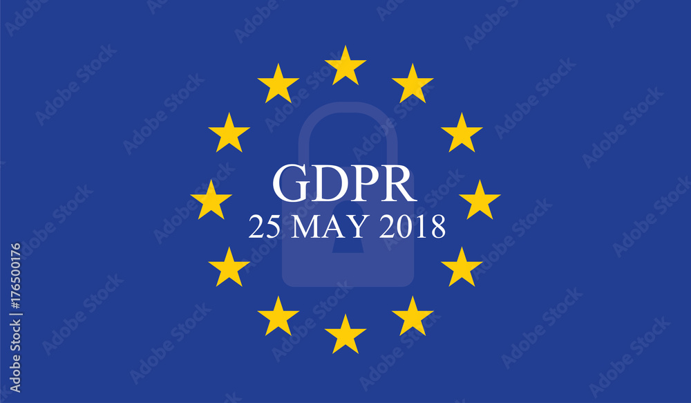 General Data Protection Regulation (GDPR) with padlock