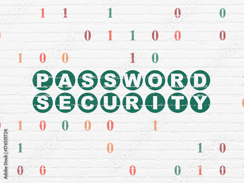 Safety concept  Password Security on wall background