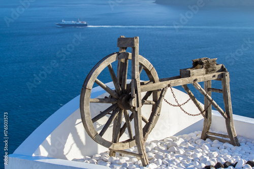 Spinning wheel, Santorini, Greece