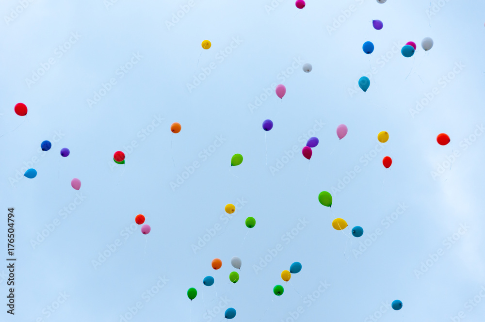 colorfuf balloons in the sky