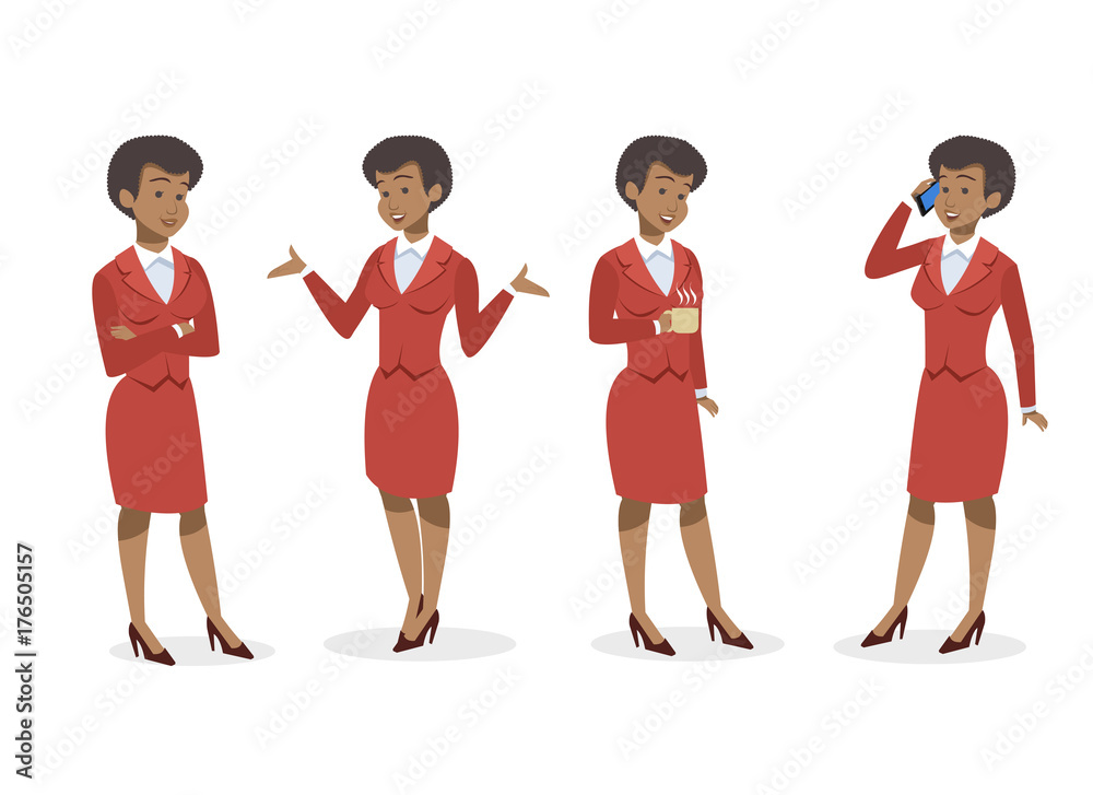 Obraz premium set of businesswoman vector design african american