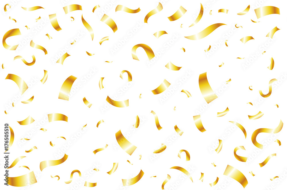 vector Gold confetti celebration currency, Golden