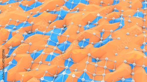 Plexus Effect Background Animation, 3D Rendering Pattern