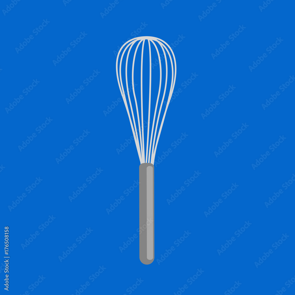 mixer bakery utensil isolated icon vector illustration, kitchen metal whisk