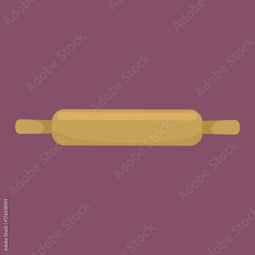 Rolling pin kitchen accessories isolated, cooking domestic equipment icons vector household illustration top view kitchenware