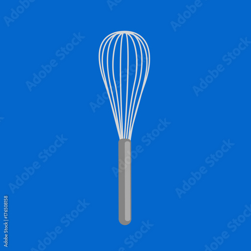 mixer bakery utensil isolated icon vector illustration, kitchen metal whisk