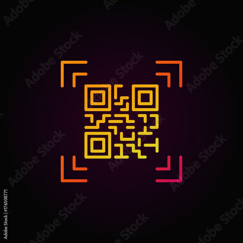 Qr code scanning colorful outline vector icon or logo element