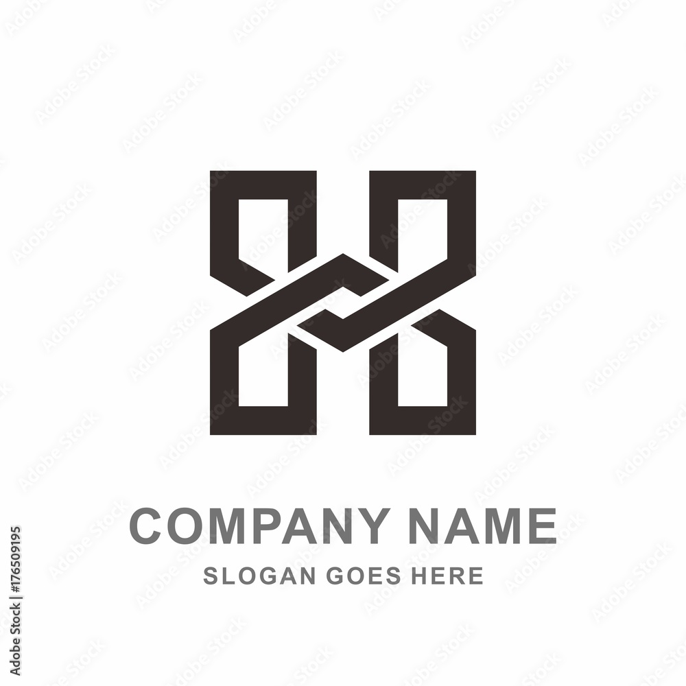 Fototapeta premium Monogram Letter H Geometric Infinity Square Architecture Interior Construction Business Company Stock Vector Logo Design Template 