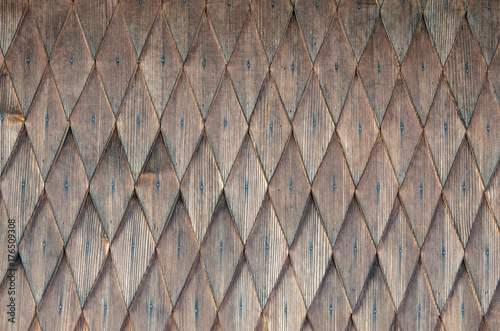 Blank wooden background. Background from a wooden nature. Pattern of geometric figures of rhombus. Blank wooden background. Wood texture.