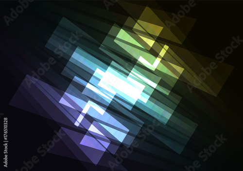 spectrum multicolor abstract spotlight background, corner square layer reverse line, technology geometric background, vector illustration