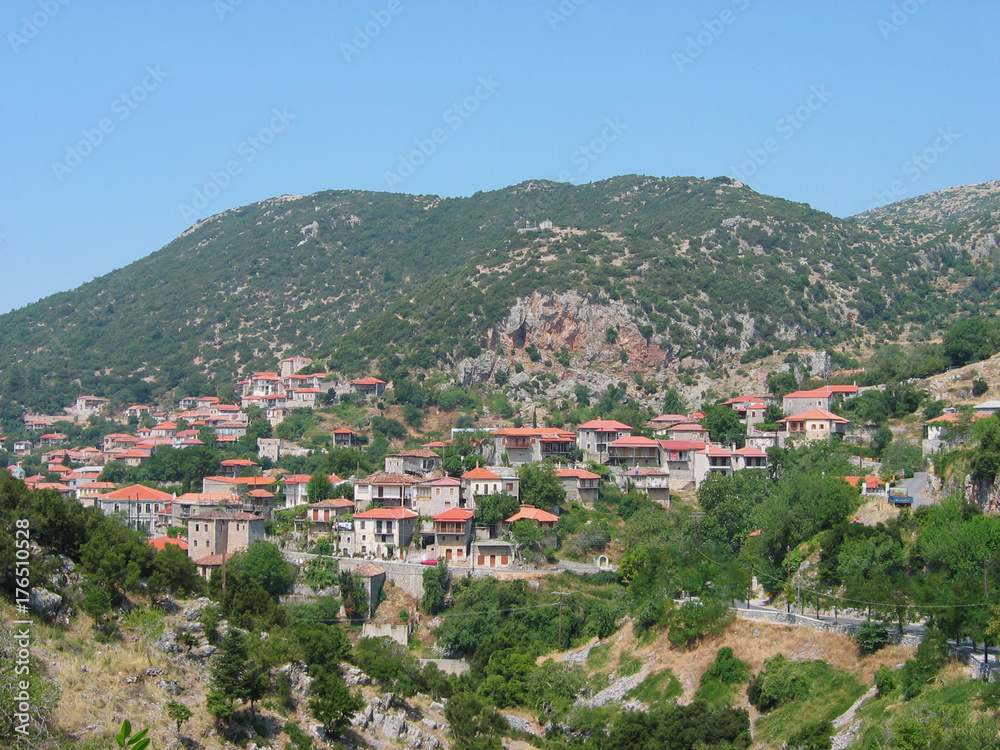 Andritsaina town in Peloponnese Greece