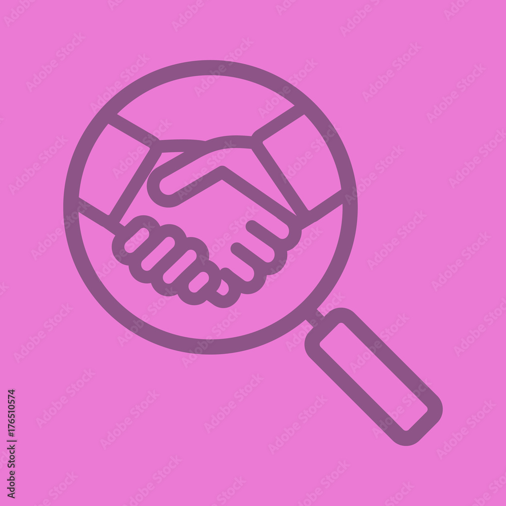 Business partner search linear icon Business partner search linear icon