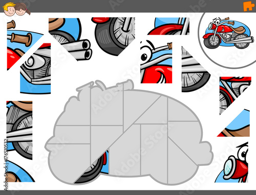 jigsaw puzzle game with motorbike characters