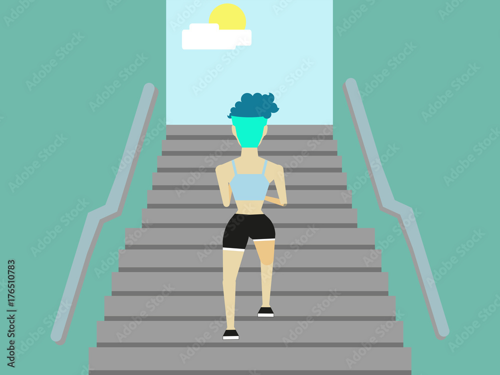 Woman Climbing Stairs Exercise woman-climbing-stairs-exercise