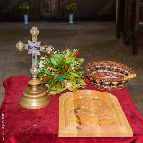 Sirogojno, Serbia August 05, 2017: St Apostles Peter and Paul church in Serbia photo