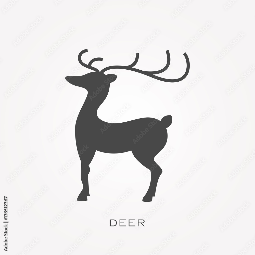Fototapeta premium Silhouette icon deer