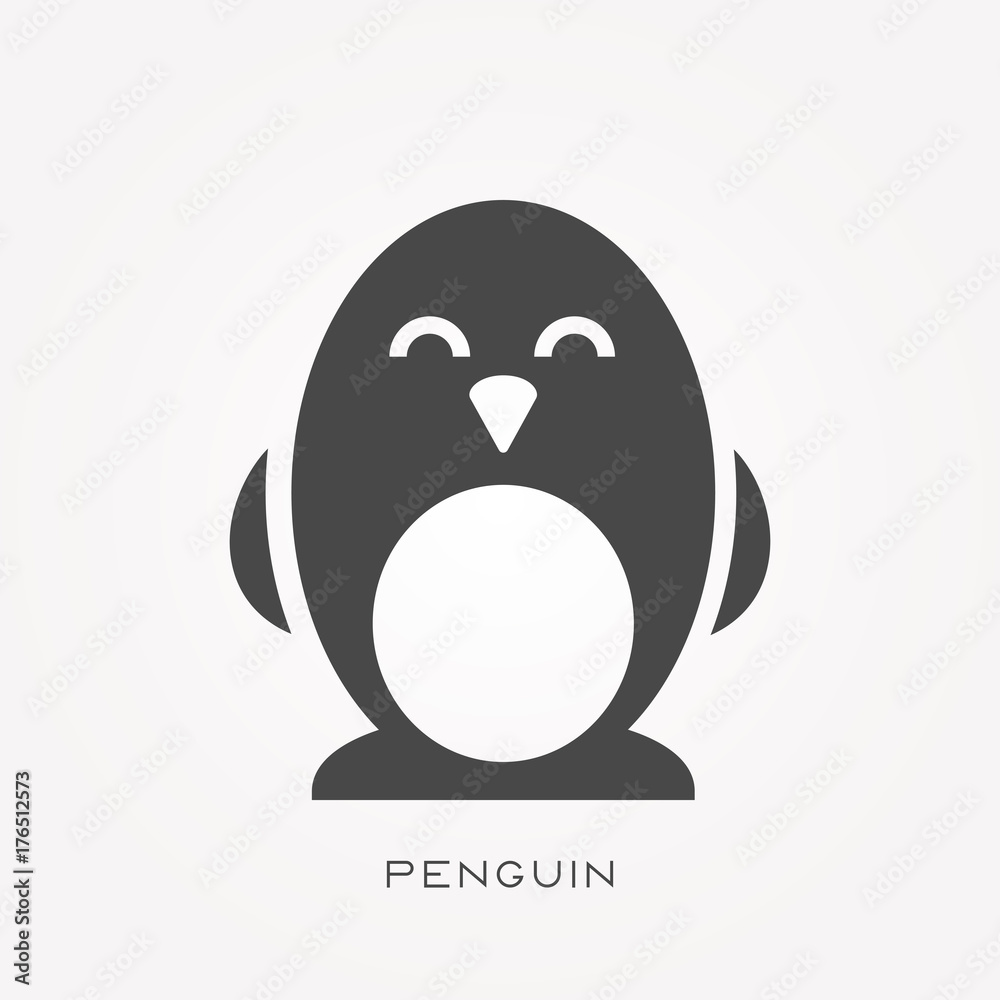 Silhouette icon penguin