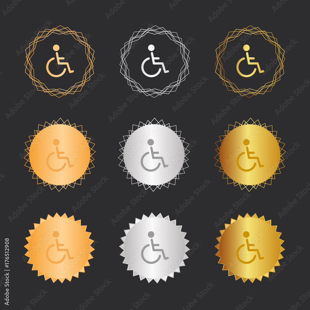 Rollstuhlfahrer - Bronze, Silber, Gold Medaillen Rollstuhlfahrer - Bronze, Silber, Gold Medaillen