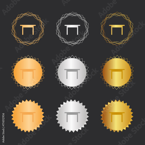 Schreibtisch - Bronze, Silber, Gold Medaillen