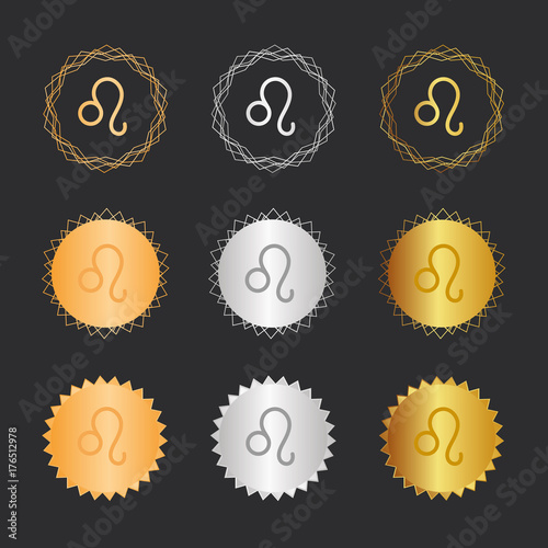 Löwe - Tierkreiszeichen - Bronze, Silber, Gold Medaillen